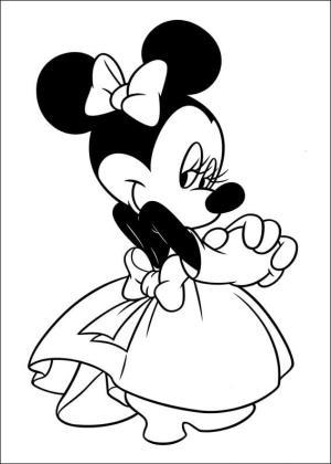 Minnie Mouse boyama sayfası,  coloring page, Minnie Mouse Utangaç, 