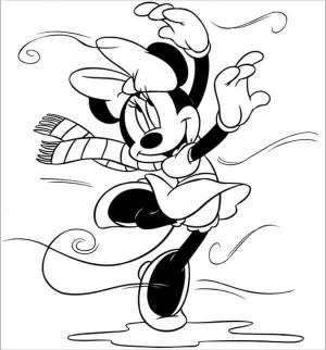 Minnie Mouse boyama sayfası,  coloring page, Minnie Mouse Kışın Dansı, 