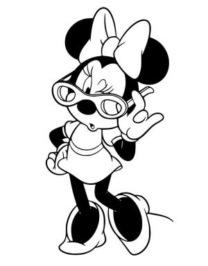 Minnie Mouse boyama sayfası,  coloring page, Havalı Minnie Fare, 