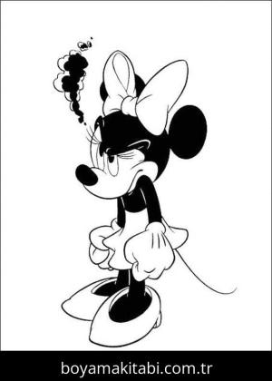 Minnie Mouse boyama sayfası – keyifli zaman, renkli çizimler