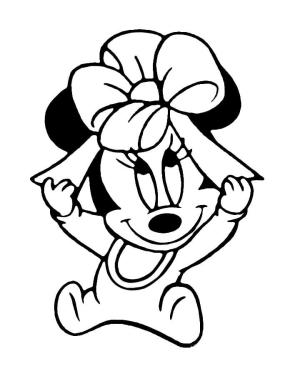 Minnie Mouse boyama sayfası,  coloring page, Kurdeleli Minnie Fare, 