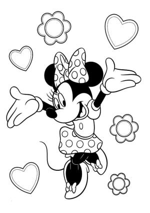 Minnie Mouse boyama sayfası,  coloring page, Minnie Mouse Kalpli, 