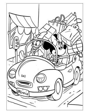 Minnie Mouse boyama sayfası,  coloring page, Minnie ve Daisy Alışverişe Çıkıyor, 