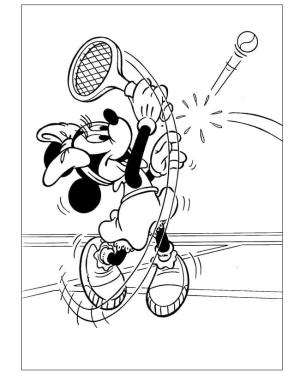 Minnie Mouse boyama sayfası,  coloring page, Minnie Topa Vuruyor, 