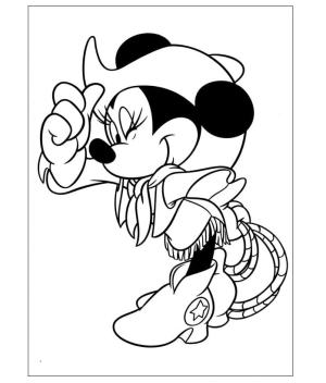 Minnie Mouse boyama sayfası,  coloring page, Kovboy Güzel Minnie, 