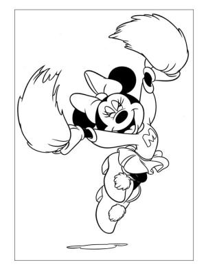 Minnie Mouse boyama sayfası,  coloring page, Tezahüratçı Minnie, 