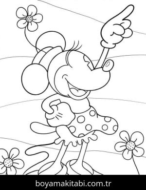 Minnie Mouse boyama sayfası – PDF indir, sevimli karakter