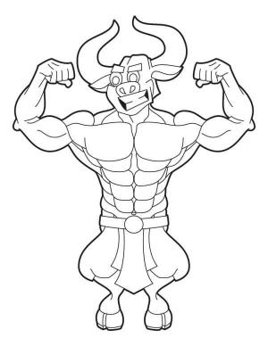 Minotaur boyama sayfası,  coloring page, Karikatür Minotor, 