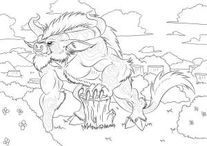 Minotaur boyama sayfası,  coloring page, Fantastik Minotor, 