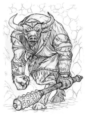 Minotaur boyama sayfası,  coloring page, Dev Minotor, 