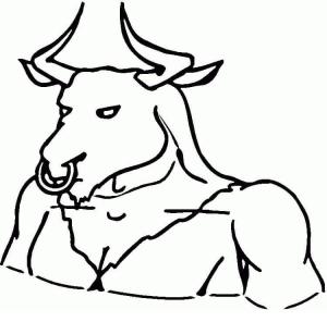 Minotaur boyama sayfası,  coloring page, Minotor Yüz, 