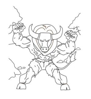 Minotaur boyama sayfası,  coloring page, Güçlü Minotor, 