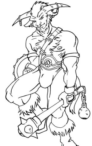 Minotaur boyama sayfası,  coloring page, Havalı Minotor, 