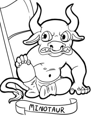 Minotaur boyama sayfası,  coloring page, Kızgın Minotor, 