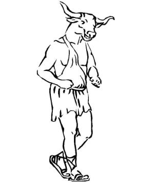 Minotaur boyama sayfası,  coloring page, Gizemli Minotor, 