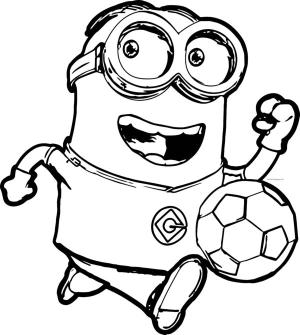 Minyonlar boyama sayfası,  coloring page, Minyon futbol oynuyor., 