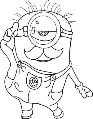 Minyonlar boyama sayfası,  coloring page, Bıyıklı minyon., 