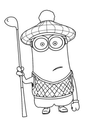 Minyonlar boyama sayfası,  coloring page, Golf oyuncusu, 