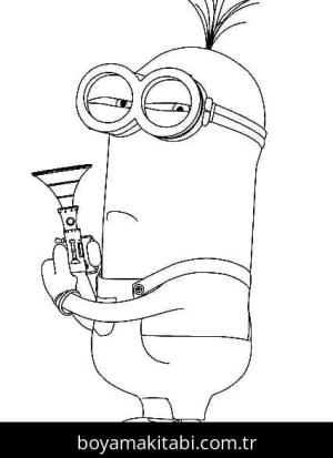 Minyonlar boyama sayfası – çizgi film temalı, basit çizim