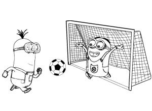 Minyonlar boyama sayfası,  coloring page, Futbol Oynayan Minyonlar, 