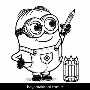 Minyonlar boyama sayfası – okul öncesi, evde etkinlik
