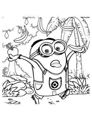 Minyonlar boyama sayfası,  coloring page, Kimseye bir elma ve bir muz vermeyeceğim., 