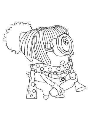 Minyonlar boyama sayfası,  coloring page, Minyon kız modası, 