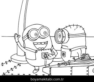 Minyonlar boyama sayfası – keyifli zaman, renkli çizimler