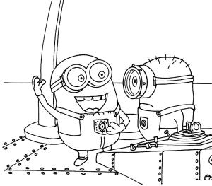 Minyonlar boyama sayfası,  coloring page, Minyonlar Stewart ve George, 