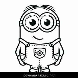 Minyonlar boyama sayfası – basit çizim, kolay boyama
