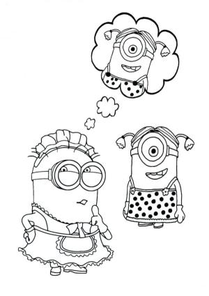 Minyonlar boyama sayfası,  coloring page, İki arkadaş, 