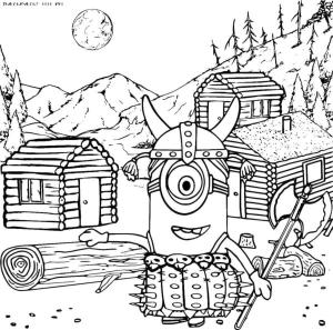 Minyonlar boyama sayfası,  coloring page, Savaşçı, 