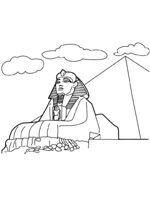 Mısır Ülkesi boyama sayfası,  coloring page, Mısır’daki Giza Piramidi ve Sfenksi, 