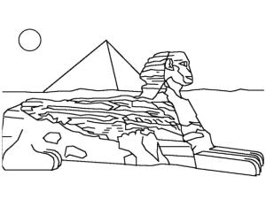 Mısır Ülkesi boyama sayfası,  coloring page, Giza Piramitleri Ve Sfenks, 