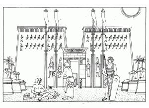 Mısır Ülkesi boyama sayfası,  coloring page, Khonsu Tapınağı, 