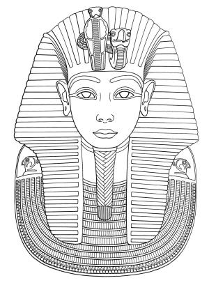 Mısır Ülkesi boyama sayfası,  coloring page, Tutankhamun Maskesi, 