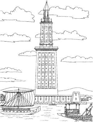 Mısır Ülkesi boyama sayfası,  coloring page, İskenderiye Deniz Feneri, 