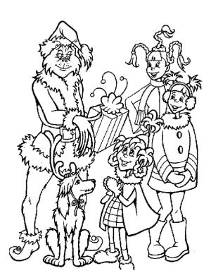 Mızıkçı boyama sayfası,  coloring page, Çocuklara Hediye Veren Grinch, 