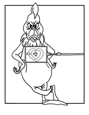 Mızıkçı boyama sayfası,  coloring page, Kızgın Grinch, 