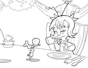 Mızıkçı boyama sayfası,  coloring page, Akşam Yemeği Yiyen Cindy Lou, 