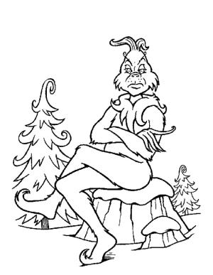 Mızıkçı boyama sayfası,  coloring page, Grinch Oturuyor, 