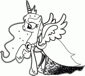 MLP boyama sayfası,  coloring page, Muhteşem Prenses Luna My Little Pony, 