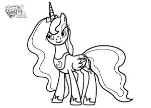 MLP boyama sayfası,  coloring page, Güzel Prenses Luna My Little Pony Güzel, 