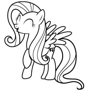 MLP boyama sayfası, coloring page, Sevimli Fluttershy,