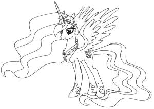 MLP boyama sayfası,  coloring page, Benim Küçük Midilli Prenses Celestia, 