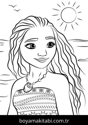 Moana boyama sayfası – PDF indir, sevimli karakter