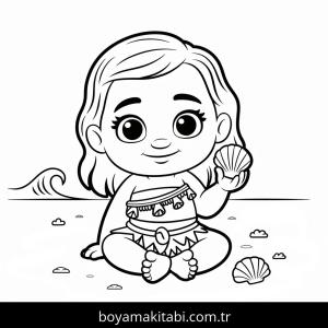 Moana boyama sayfası – boyama çalışması, yaratıcılığı geliştirir
