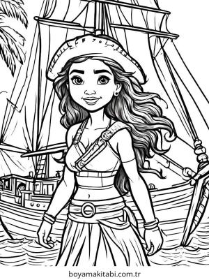 Moana boyama sayfası – yaratıcılık, eğlenceli etkinlik
