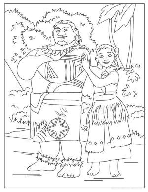 Moana boyama sayfası,  coloring page, Maui ve Sina, 