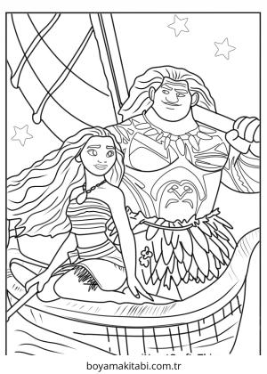 Moana boyama sayfası – eğitici aktivite, yaratıcılık